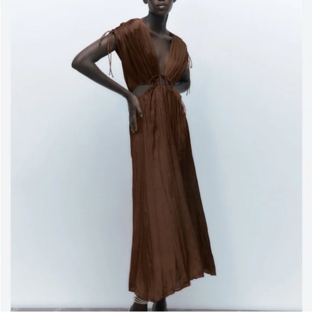 Zara Chocolate Brown Maxi Dress